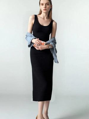 VILZSTUDIOS Elegant Sleeveless Knit Maxi Dress