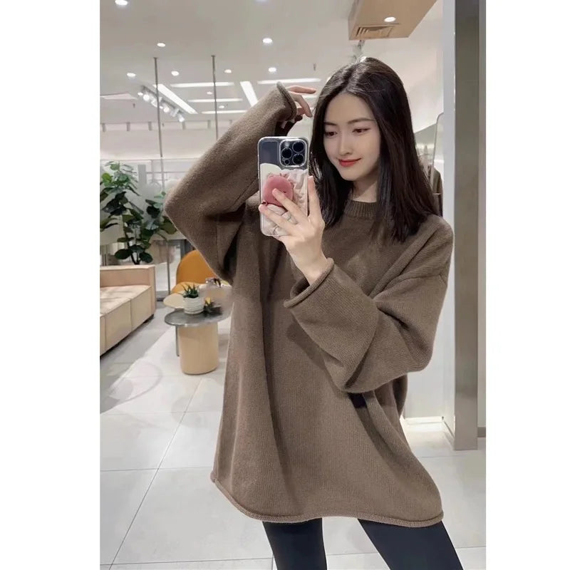 VILZSTUDIOS Cozy Wool Knit Round Neck Sweater