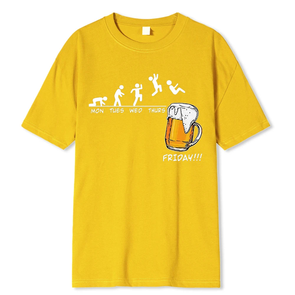 VILZSTUDIOS Funny Beer Print Graphic T-Shirt