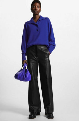 VILZSTUDIOS Casual Open Neck Wool Sweater