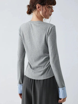 VILZSTUDIOS Stylish Flare Sleeve Buttoned Shoulder Top