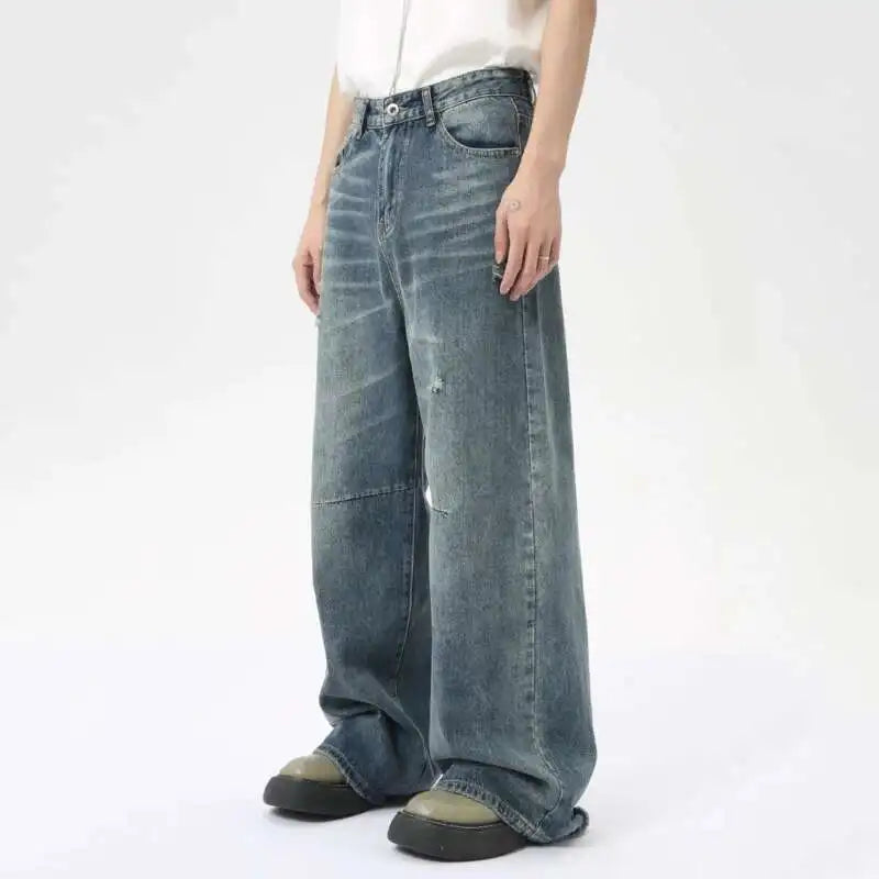 VILZSTUDIOS American Style Loose Fit Straight Jeans