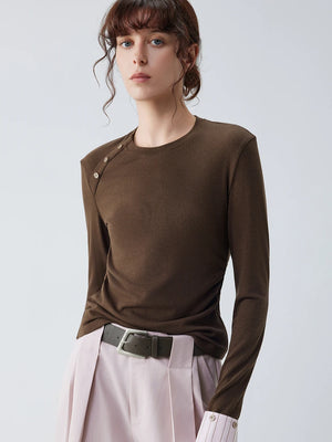 VILZSTUDIOS Stylish Flare Sleeve Buttoned Shoulder Top