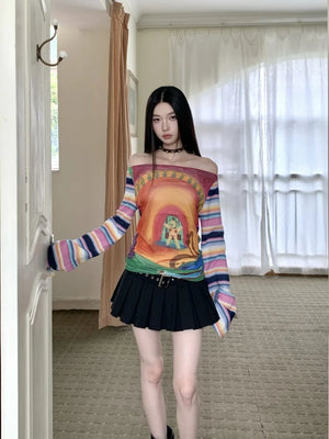 VILZSTUDIOS Funny Halloween Off-Shoulder Top