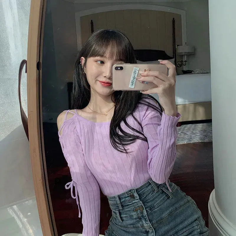 VILZSTUDIOS Sexy Off Shoulder Knitted Sweater