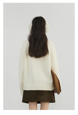 VILZSTUDIOS Flory Embroidered Loose Sweater