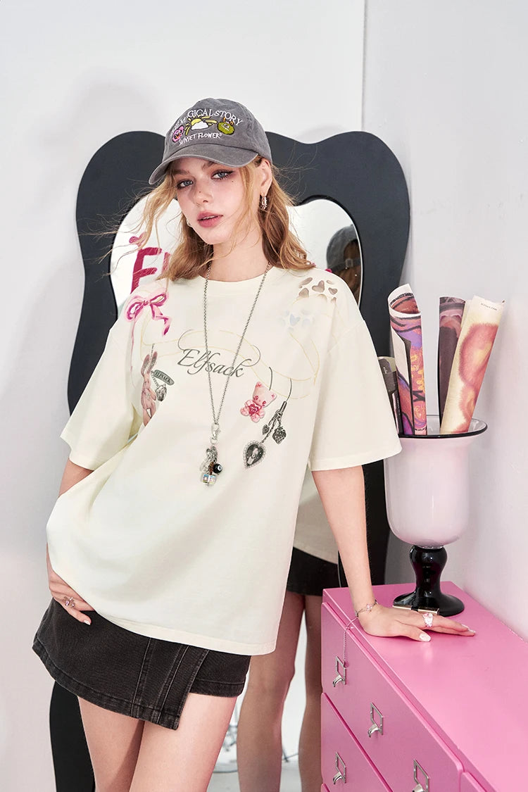 VILZSTUDIOS Cool Printed Short Sleeved T-Shirt