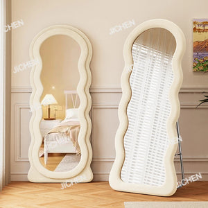 VILZSTUDIOS JC Wave full-body mirror Floor  Ultra-clear and non-deforming fitting Cream wind full-length Special-shaped mirror