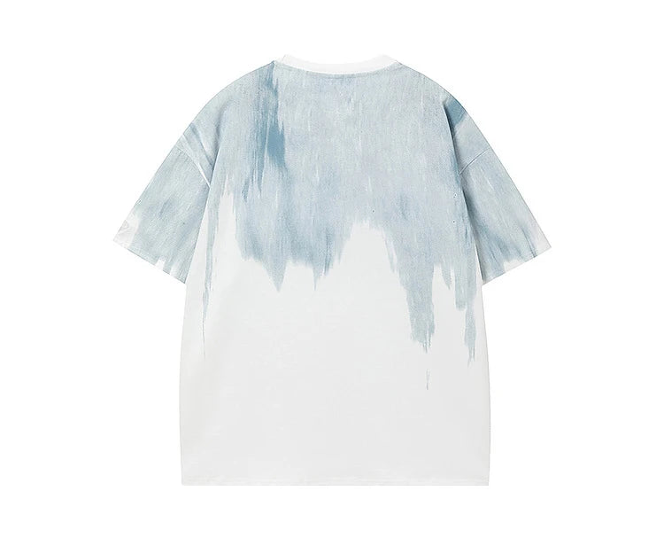 VILZSTUDIOS Oversized Drip Effect Graphic T-Shirt
