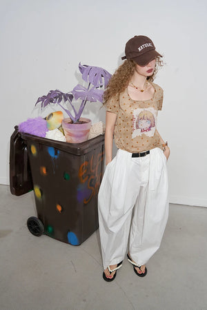 VILZSTUDIOS Polka Dot Cartoon Print T-Shirt
