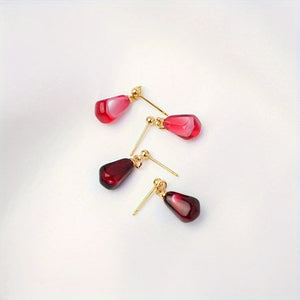 VILZSTUDIOS Vibrant Red Pomegranate Seed Dangle Earring