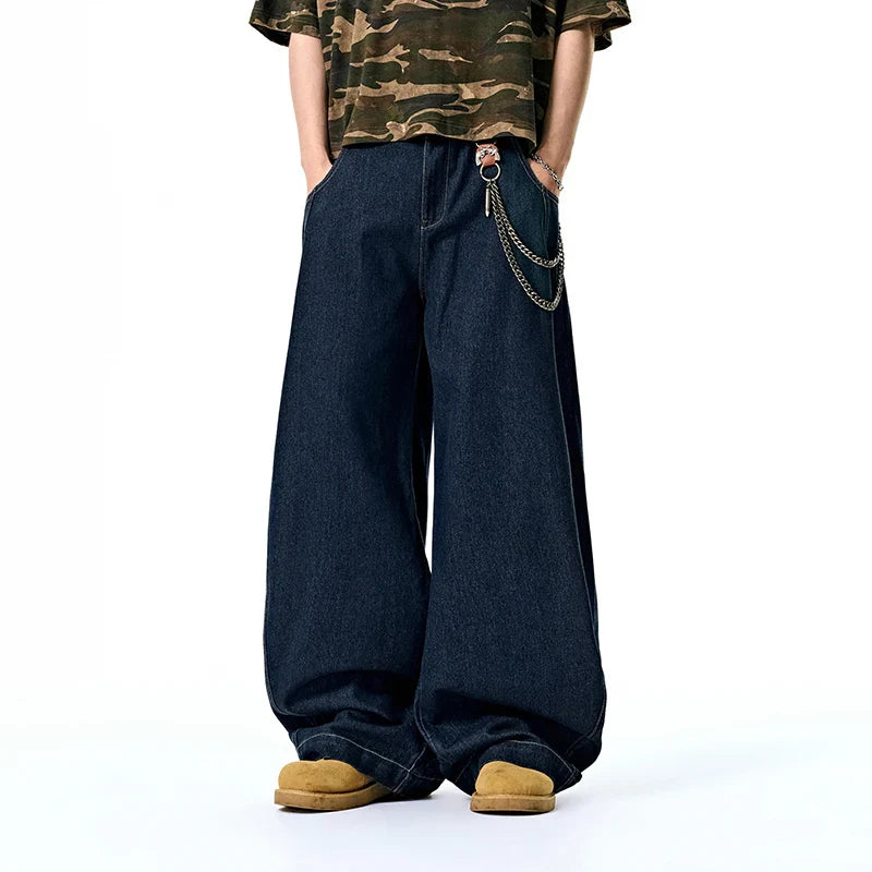 VILZSTUDIOS Oversized Washed Denim Wide Jeans