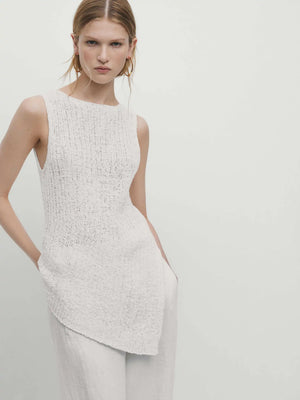 VILZSTUDIOS Knitted Irregular Sleeveless Top