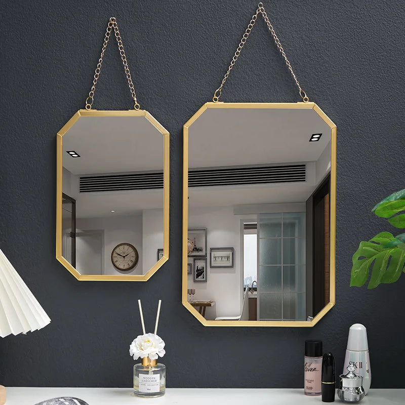 VILZSTUDIOS Nordic-Style Wrought Iron Square Wall-Mounted Mirror BathroomWall-Mounted Vanity Mirror Wall-Mounted Makeup