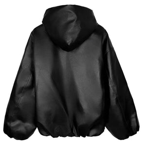 VILZSTUDIOS Sleek Black PU Leather Jacket