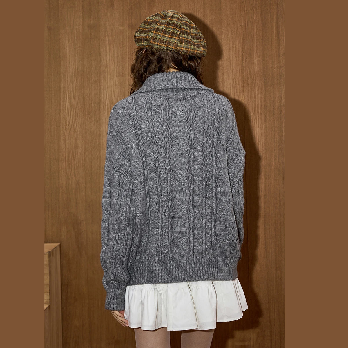 VILZSTUDIOS Cozy Cable Knitted Oversized Cardigan