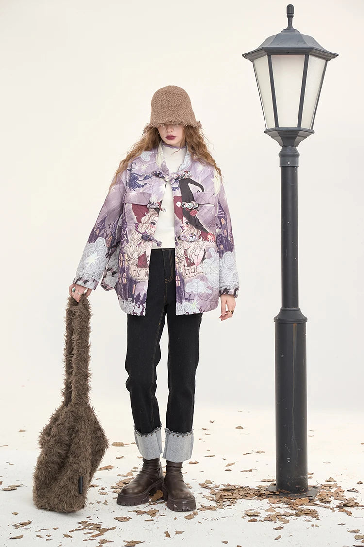 VILZSTUDIOS Trendy Original Printed Puffer Jacket
