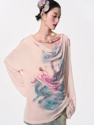 VILZSTUDIOS Oversized Backless Graphic Top