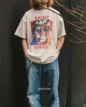 VILZSTUDIOS Retro Graffiti Print Summer T-Shirt