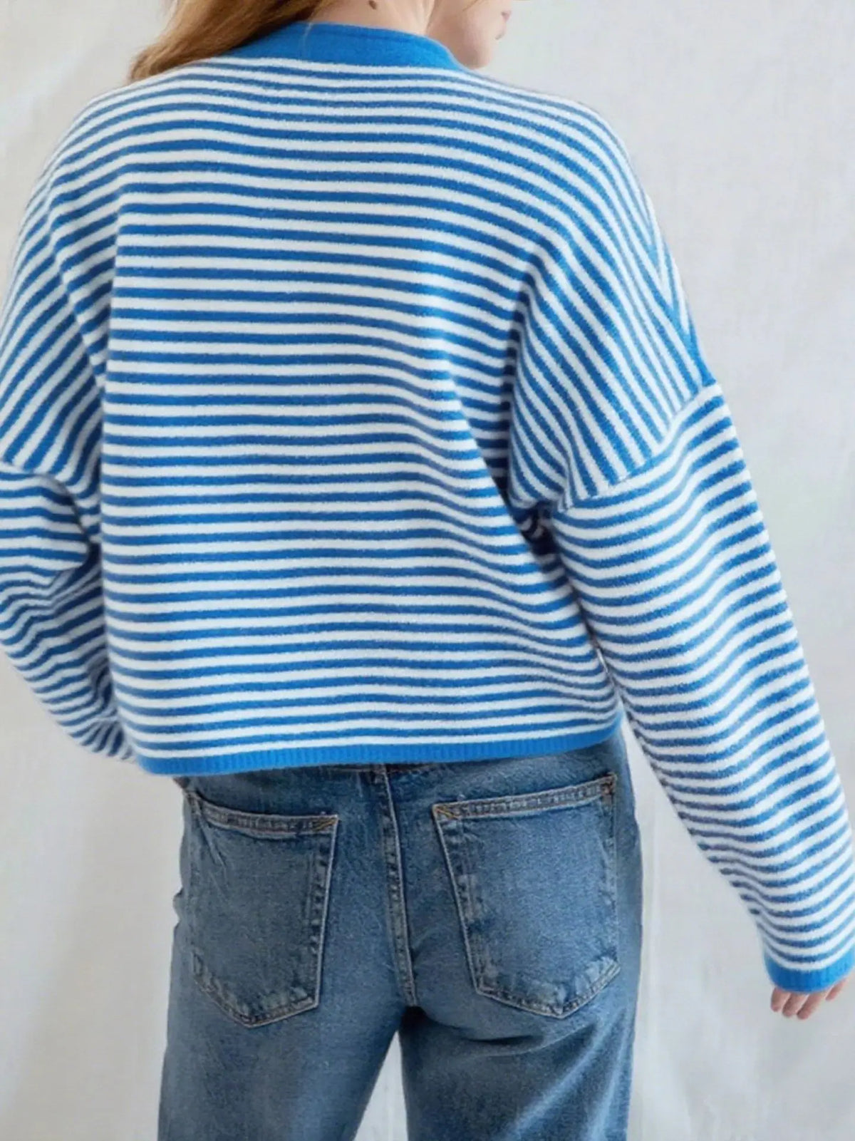 VILZSTUDIOS Casual Striped Knitted Cardigan
