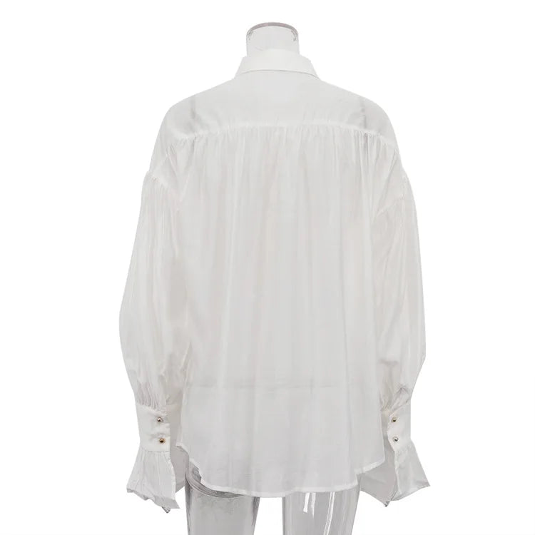 VILZSTUDIOS Versatile Fashionable Collared Flare Blouse