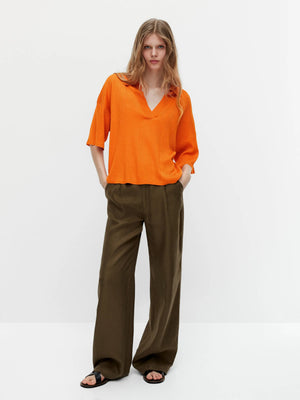 VILZSTUDIOS Summery Loose Polo Neck T-Shirt