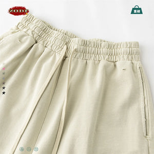 VILZSTUDIOS Retro Distressed Drawstring Cotton Shorts