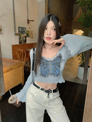 VILZSTUDIOS Butterfly Short Knit Shirt
