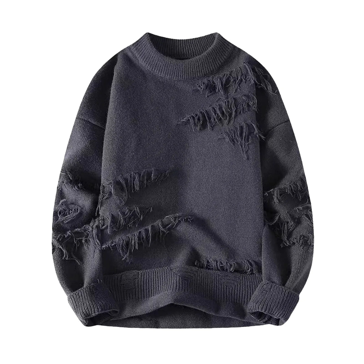 VILZSTUDIOS Ripped Knitted Hip Hop Sweater Pullover