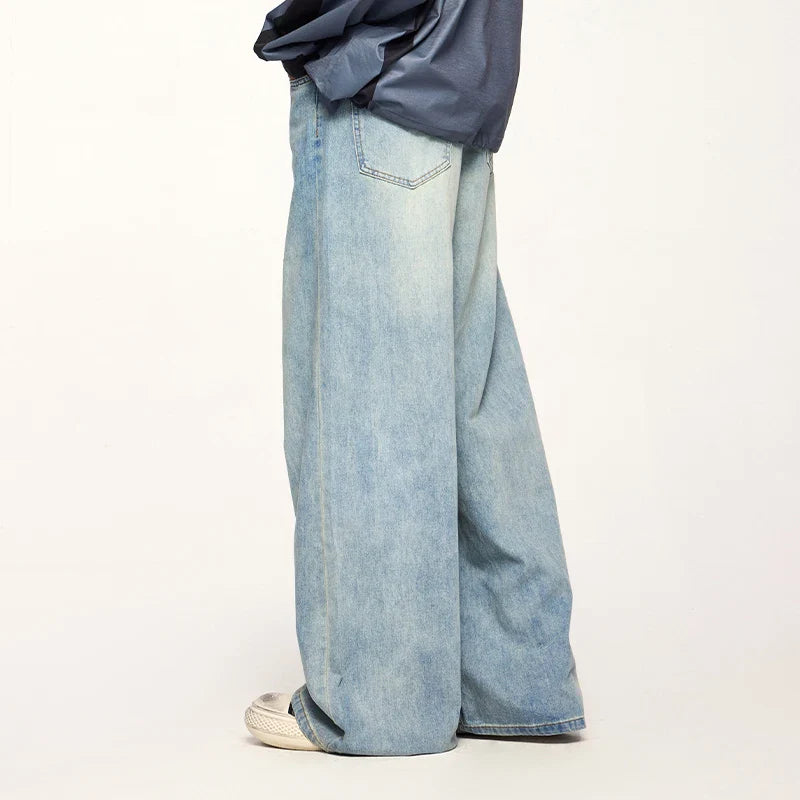 VILZSTUDIOS Vintage Distressed Straight Leg Jeans