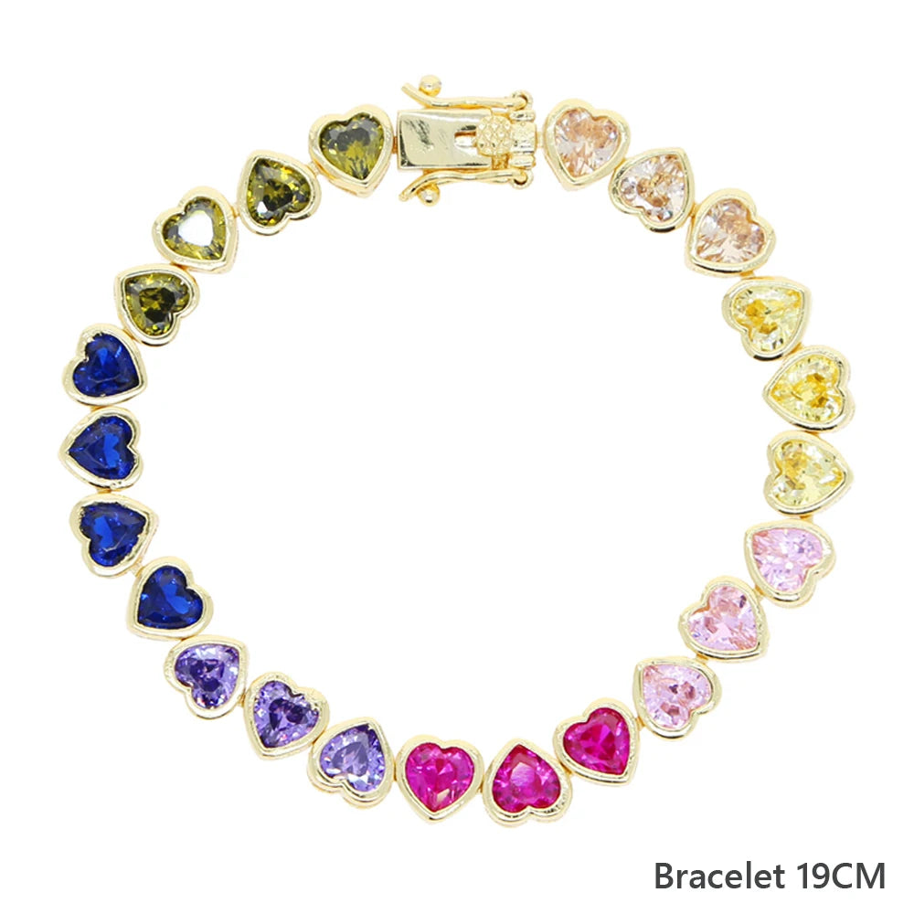VILZSTUDIOS Heart Tennis Chain Necklace