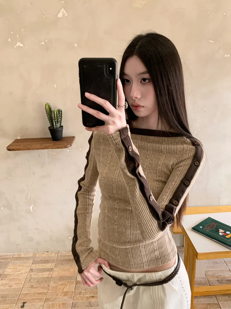 VILZSTUDIOS Cozy Knit Split Sleeve T-Shirt