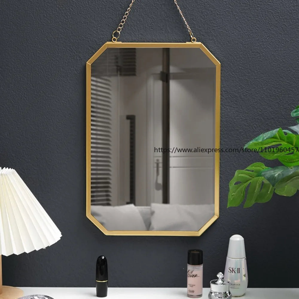 VILZSTUDIOS Nordic-Style Wrought Iron Square Wall-Mounted Mirror BathroomWall-Mounted Vanity Mirror Wall-Mounted Makeup