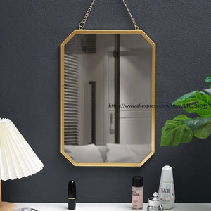 VILZSTUDIOS Nordic-Style Wrought Iron Square Wall-Mounted Mirror BathroomWall-Mounted Vanity Mirror Wall-Mounted Makeup