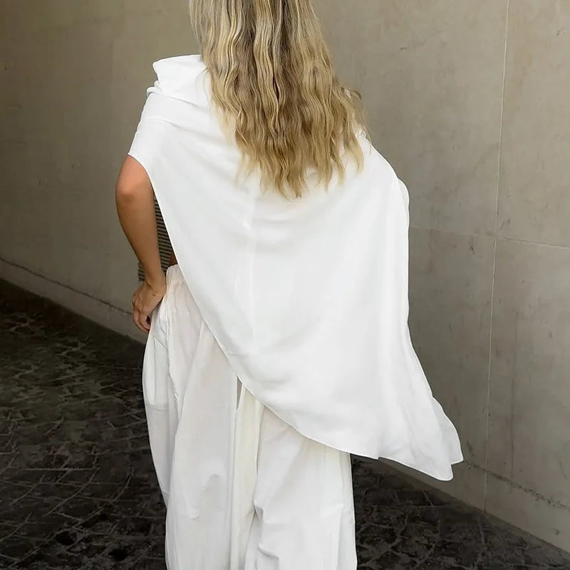 VILZSTUDIOS Elegant Loose Blouse with Shoulder Pads