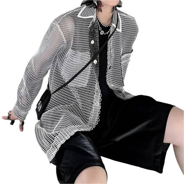 Y2K Transparent Mesh Casual Shirt