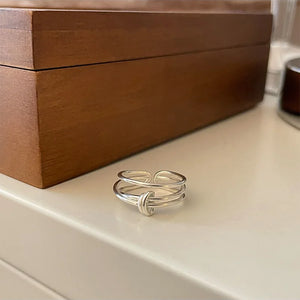 VILZSTUDIOS Silver Open Finger Knot Punk Ring
