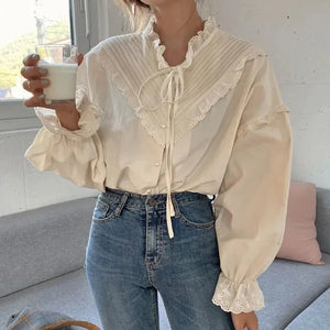 VILZSTUDIOS Stylish Lace-Up Button Down Shirt