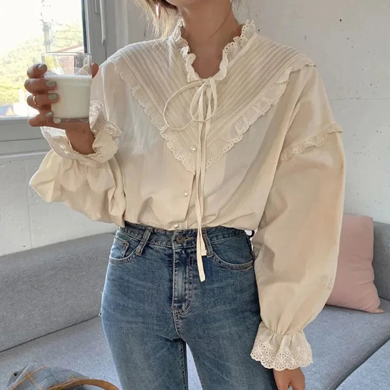 VILZSTUDIOS Stylish Lace-Up Button Down Shirt
