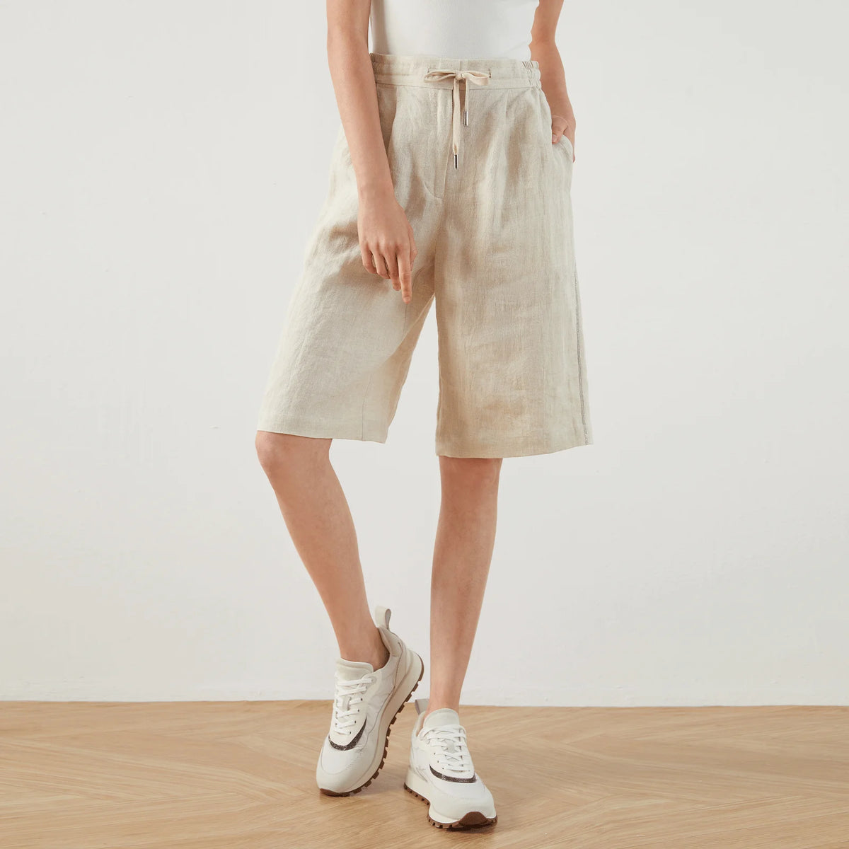 VILZSTUDIOS High Waist Linen Summer Shorts Pants