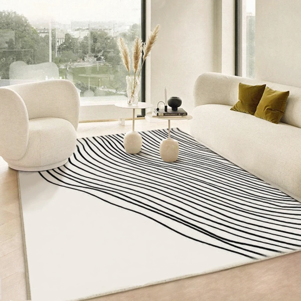 VILZSTUDIOS Minimalist Black Line Art Rugs