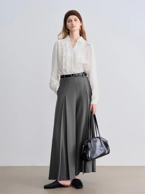 VILZSTUDIOS Elegant French Inspired White Lace Blouse