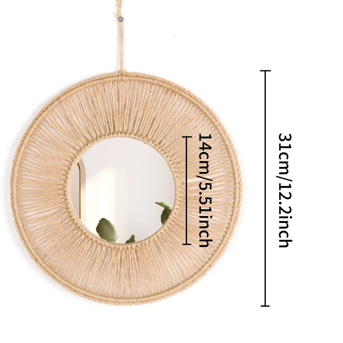 VILZSTUDIOS Handmade hemp rope mirror decoration mirror living room background decoration hallway shopping mall famous hotel wall decor