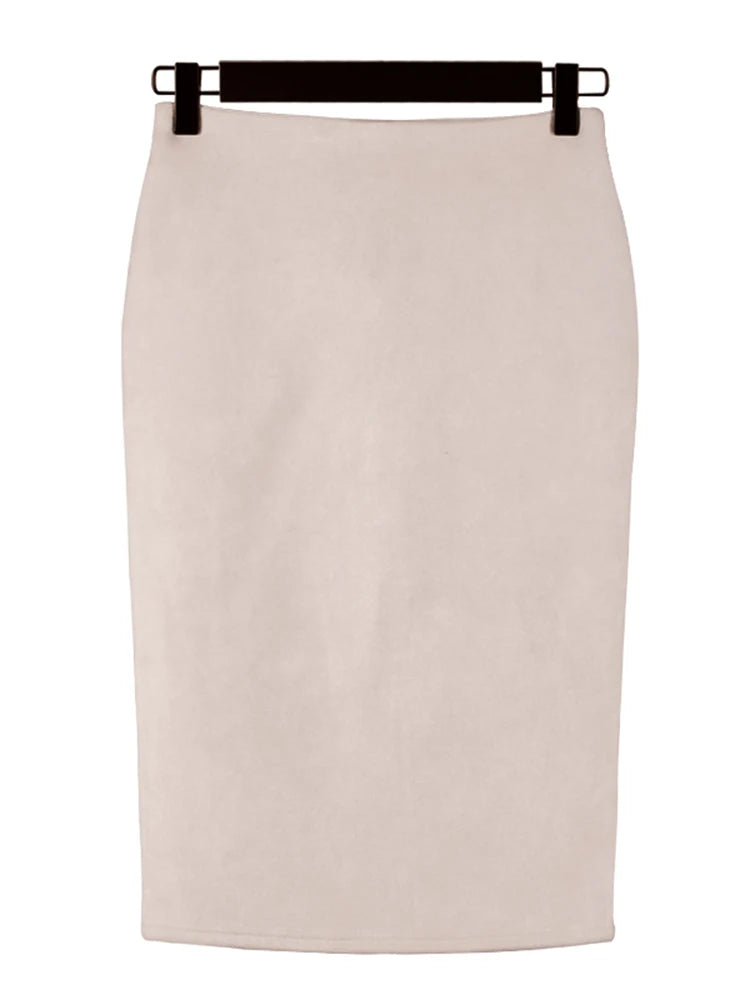 VILZSTUDIOS High Waist Suede Pencil Skirt