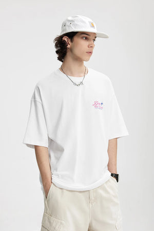 VILZSTUDIOS American Print Oversize Heavyweight Cotton T-Shirt