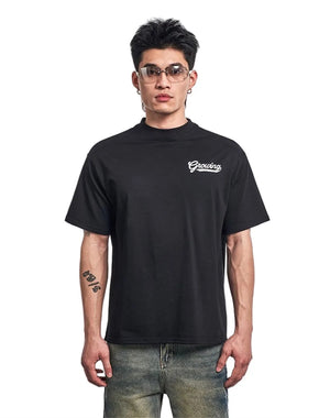 VILZSTUDIOS Casual Beaded Print Short Sleeve T-Shirt