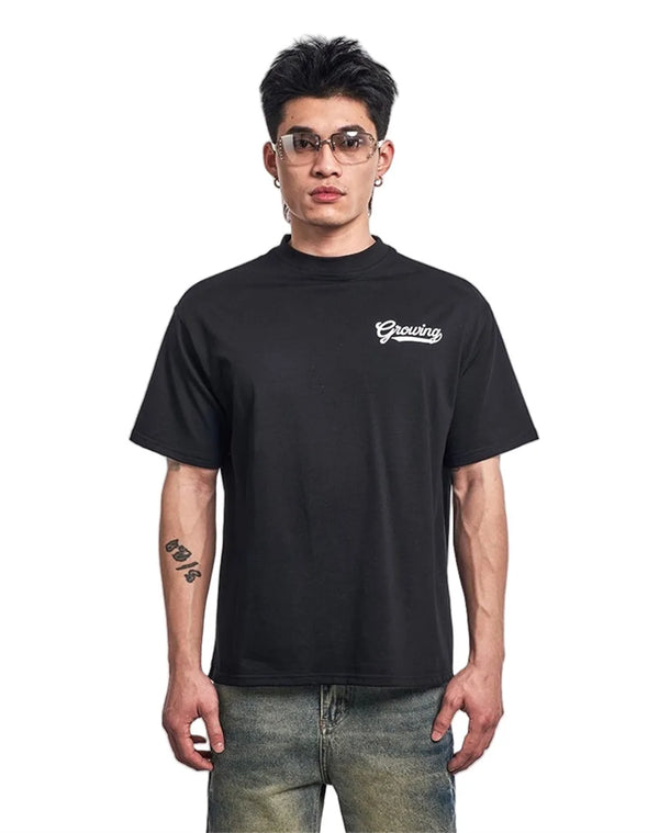 Lässiges Kurzarm-T-Shirt mit Perlendruck
