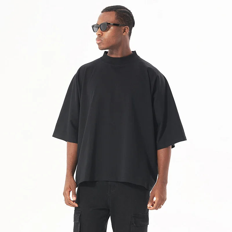 VILZSTUDIOS Heavyweight Distressed Boxy Cropped T-Shirt