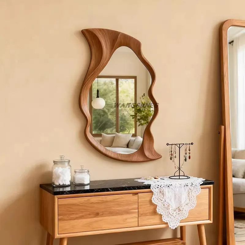 VILZSTUDIOS Wall Universal Mirror Decorate Luxury Designer Wood Bathroom Girls Mirror Gothic Aesthetic Salon Specchio Home Decor