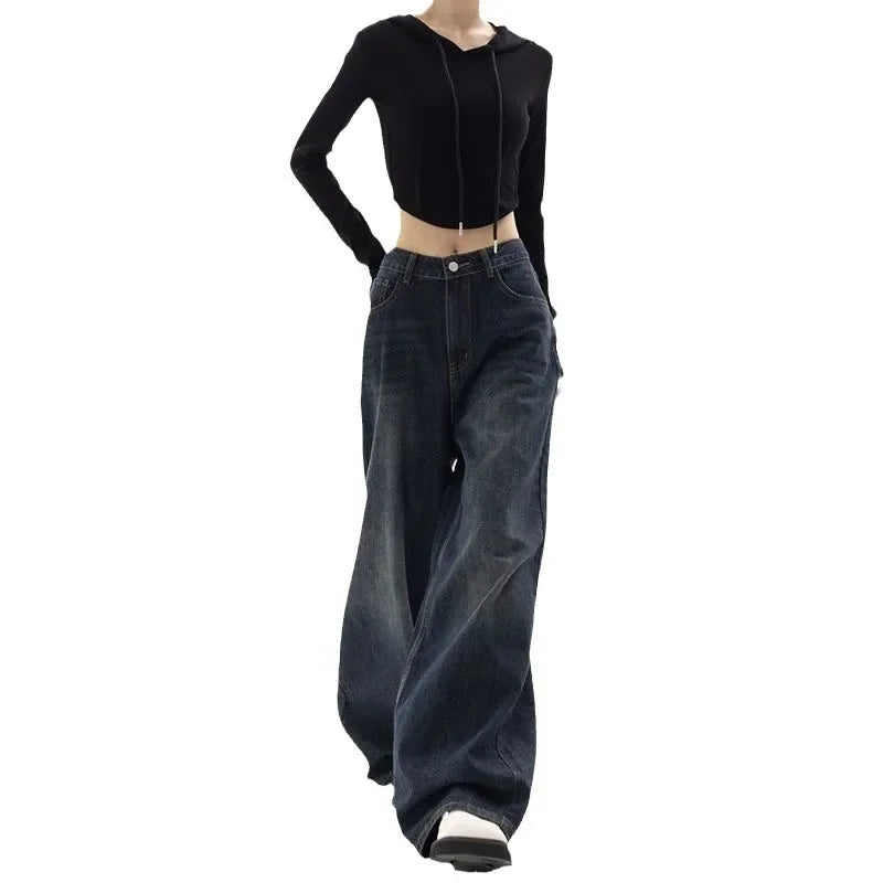 VILZSTUDIOS Retro Loose High Waist Wide Jeans